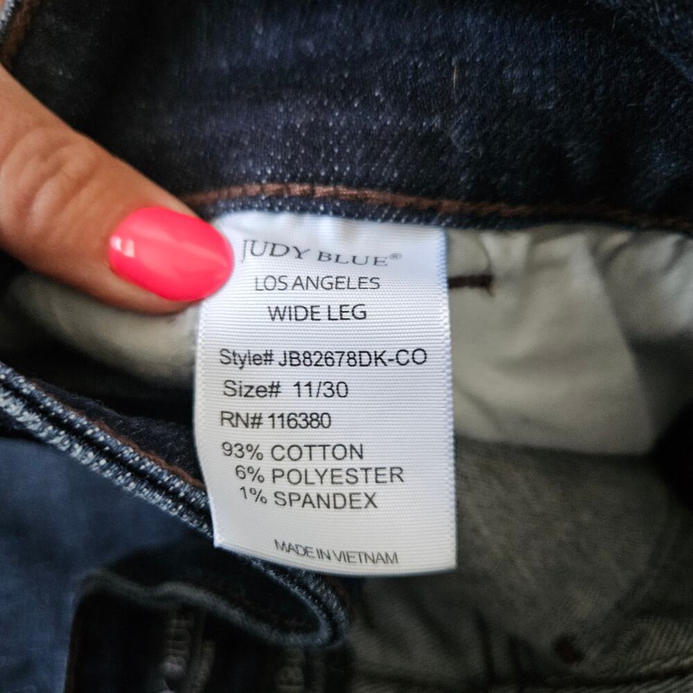 Judy Blue High Waist Trouser Wide Leg Denim Jeans 11 / 30 - Picture 5 of 9